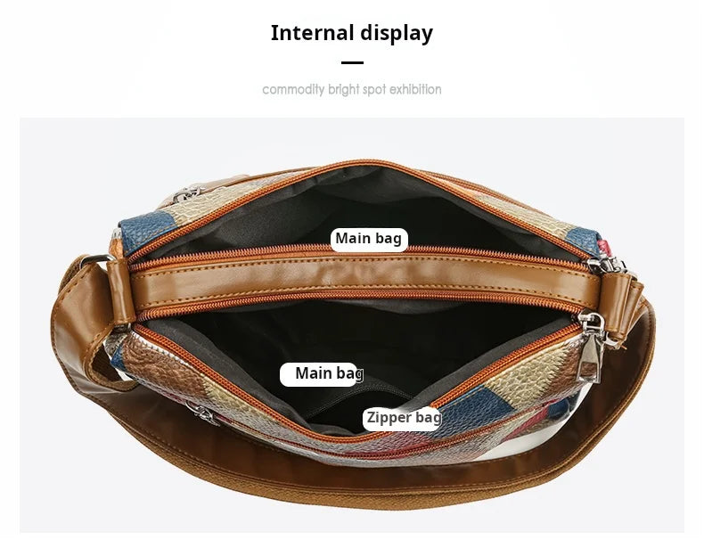 Vintage PU Leather Armpit Shoulder Bag for Women – Geometric Rivet Crossbody Satchel