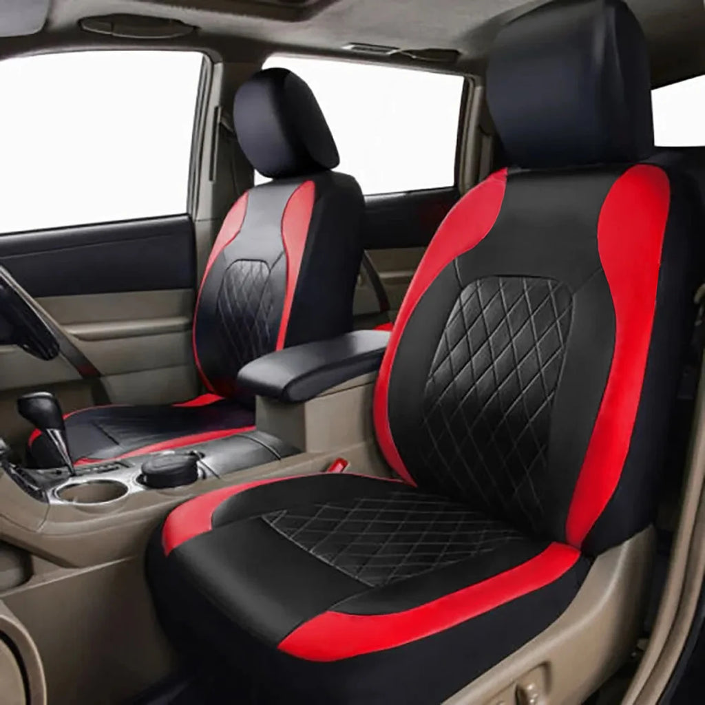 All Season Quilted PU Leather Car Seat Cover Set – Full Surround Waterproof Universal Fit for Sedan, SUV & Pick-Up Truck