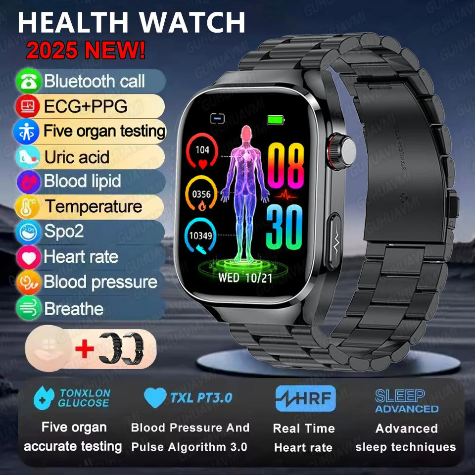 GUHUAVMI Micro Physical Examination Smart Watch with ECG, Uric Acid & Five-Organ Health Monitoring
