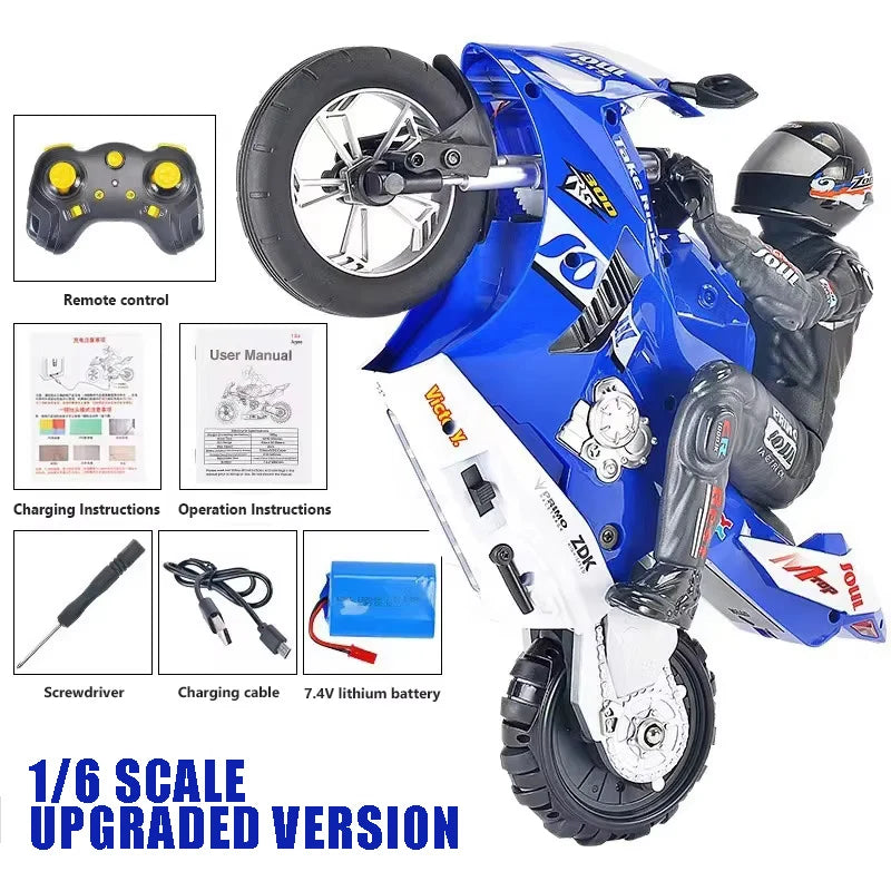 RC Motorcycles 1:6 & 1:10 Electric High-Speed Remote Control Racing Motorcycle for Kids