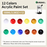12 Colors Marie’s Acrylic Paint Set – 100ml Vibrant Acrylic Paints for Canvas, Rocks, Crafts, Wood, and Stone thumbnail 12
