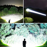 Ultra Bright 15000mAh LED Tactical Flashlight – USB Rechargeable, Zoomable, Long Range (Up to 6000M) thumbnail 4