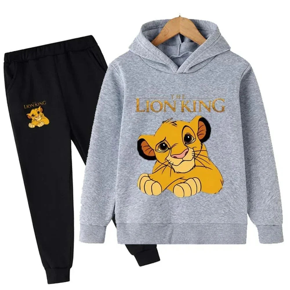Children's Lion Tracksuit Set – Hoodie and Pants, Casual Sportswear for Boys and Girls