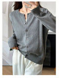 100% Cotton Women’s O-Neck Solid Cardigan – Luxury Designer Pullover thumbnail 13
