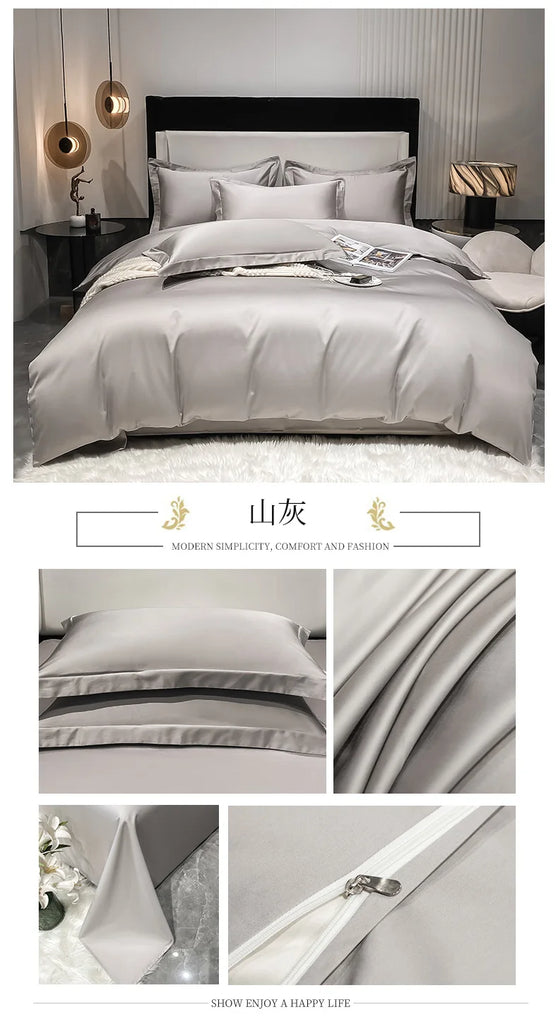 Luxury 100% Egyptian Cotton Bedding Set – Duvet Cover & Pillowcases, Soft Bed Linen for Double, Queen, King Size Beds