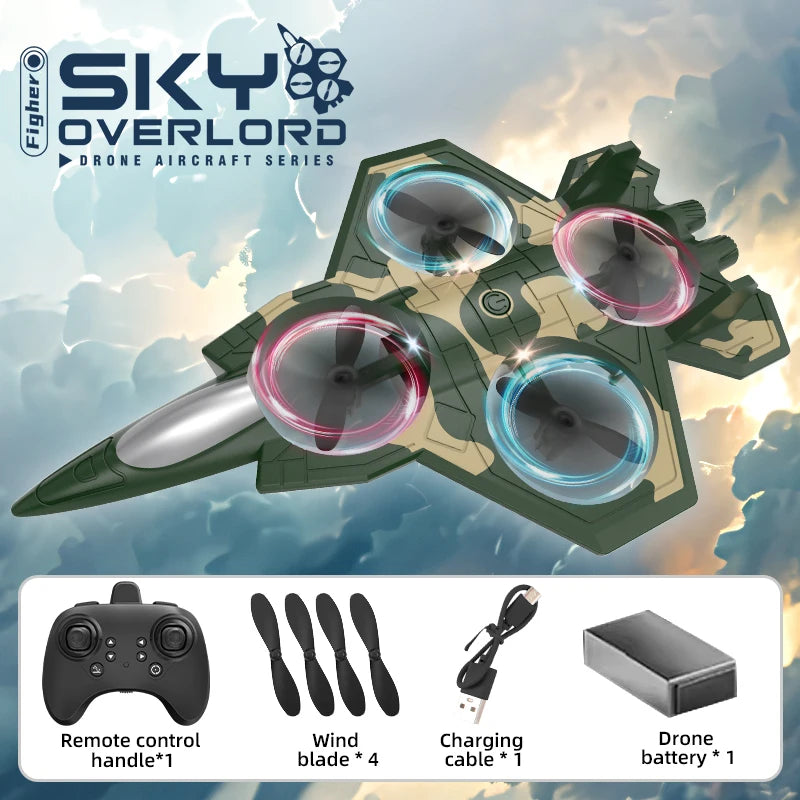 K500 MAX 2.4G Remote Control Fighter Jet Drone with Screen & 360° Rolls