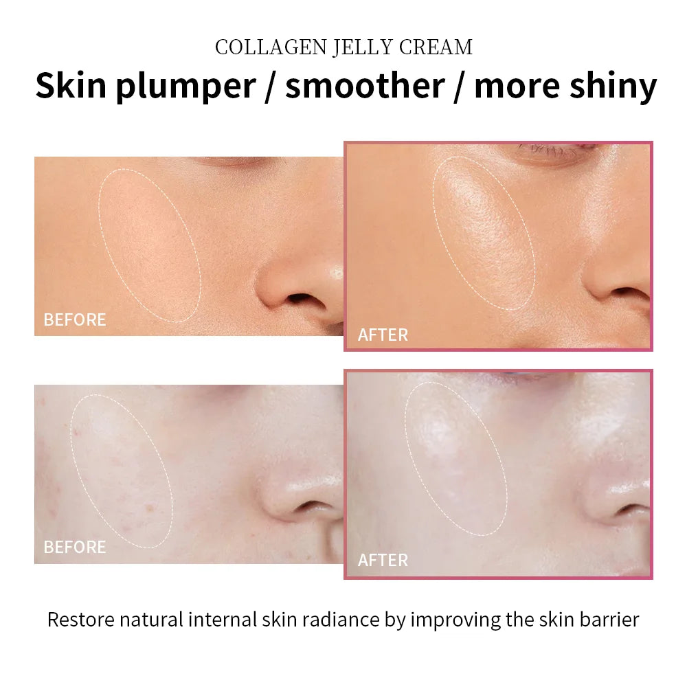 Moisturizing Collagen Jelly Cream with Niacinamide and Hydrolyzed Collagen 100ml Anti-Aging Firming Hydrating Face Cream