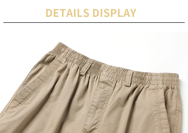 Men’s Cotton Cargo Pants – Loose Fit Work & Casual Joggers up to 6XL