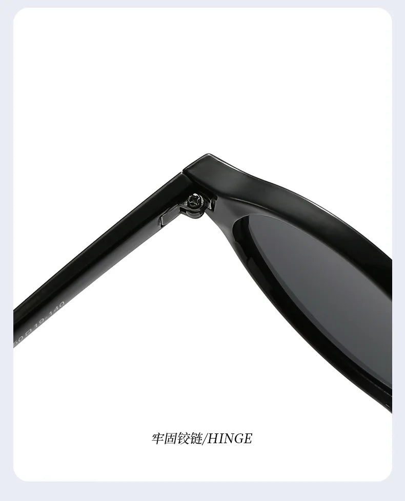 Oval Rice Nail Retro Fashion Sunglasses – Customizable Myopia Lenses 0~-6.0