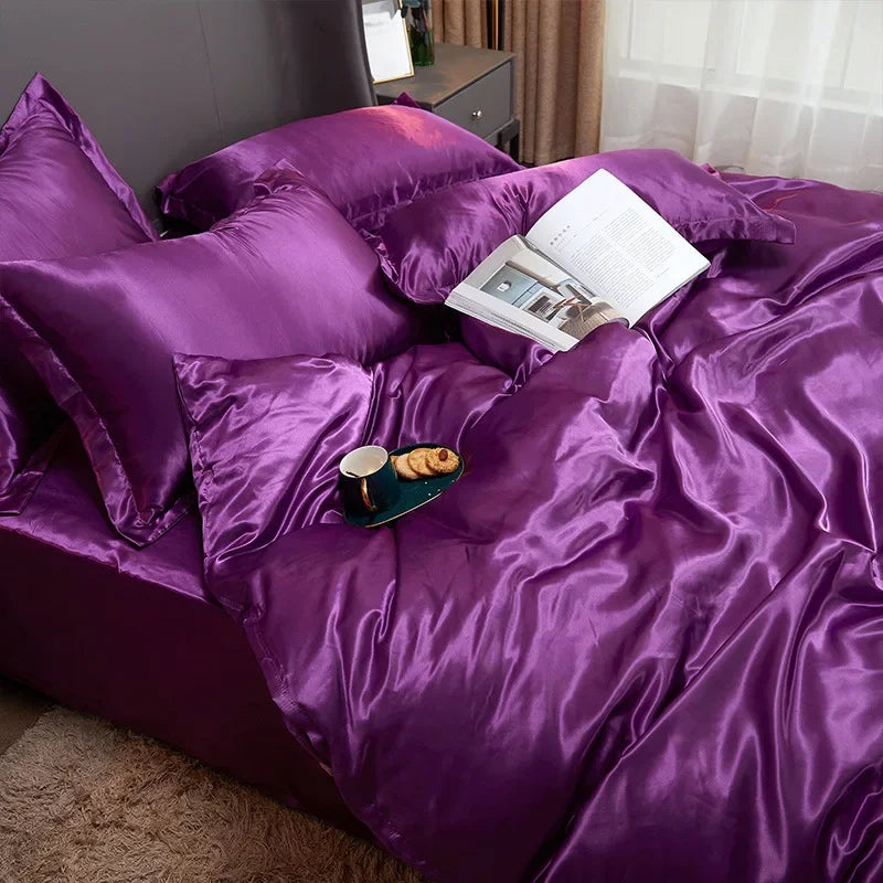 100% Pure Silk Bedding Set – Luxury Duvet Cover, Bed Sheet & Pillowcases