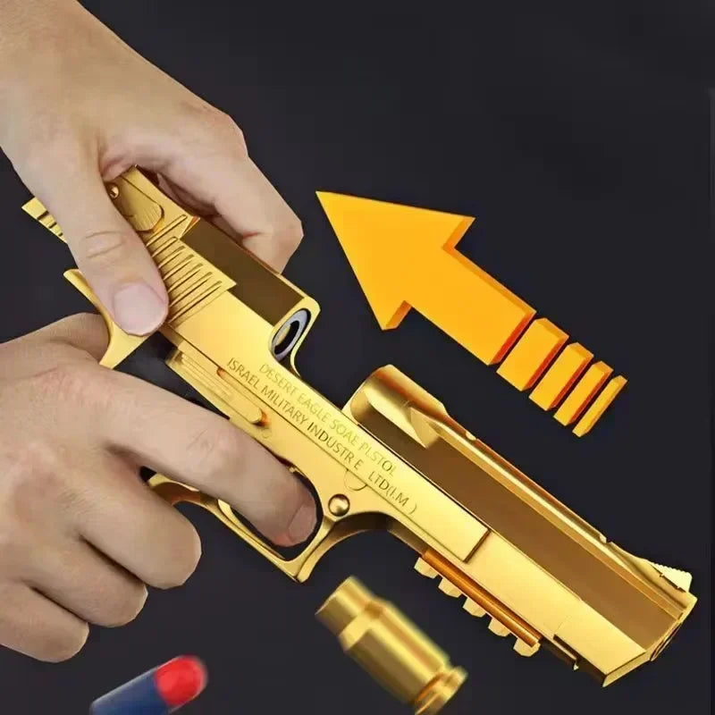 Desert Eagle Style Foam Dart Toy Pistol – Shell Ejection Soft Bullet Blaster for Kids 14+