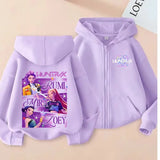 Movie Kpop Demon Hunters Zipper Hoodie for Kids – Unisex Sweatshirt for Girls & Boys thumbnail 6