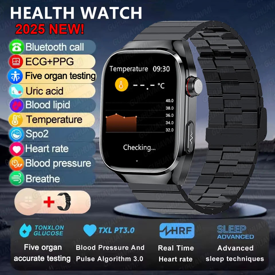 GUHUAVMI Micro Physical Examination Smart Watch with ECG, Uric Acid & Five-Organ Health Monitoring