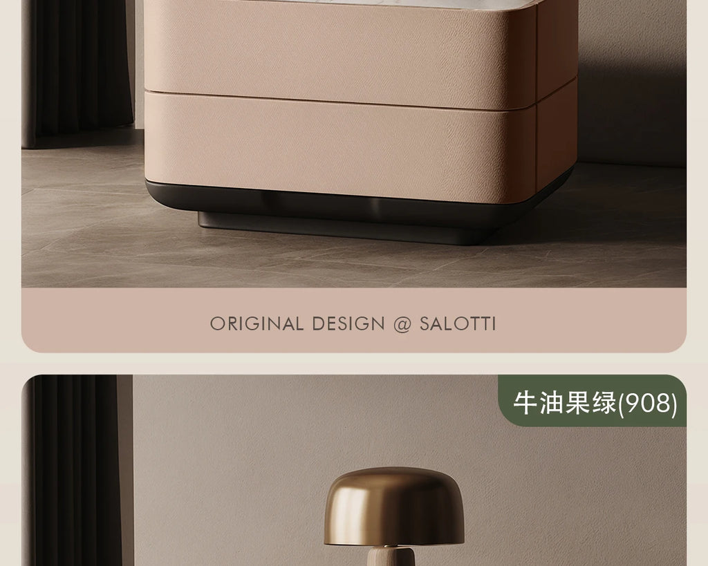 Nordic Minimalist Bedside Table with Storage Drawers – Modern Glamour Nightstand for Bedroom