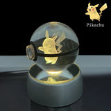 Pokemon 5cm Crystal Ball 3D LED Night Light – Pikachu, Charizard, Gengar & Eevee Gift Model thumbnail 30