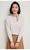 WinvyNee Women's 100% Wool Ribbed Crew Neck Sweater – Slim Fit Winter Knit Pullover thumbnail 18