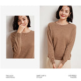 WinvyNee Women's 100% Wool Ribbed Crew Neck Sweater – Slim Fit Winter Knit Pullover thumbnail 12