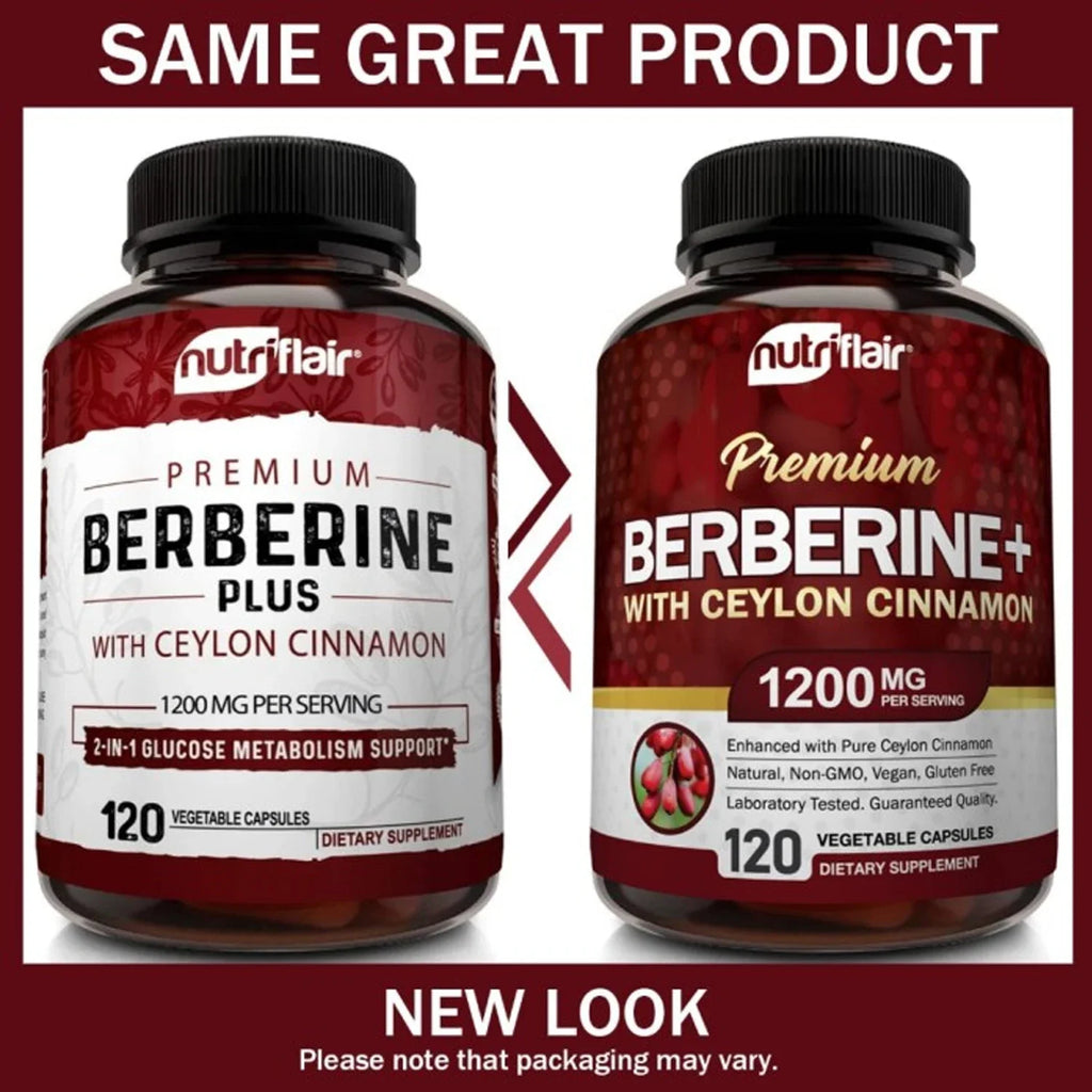 Premium Berberine HCL 1200mg with Ceylon Cinnamon – Blood Sugar Support & Heart Health – 120 Capsules