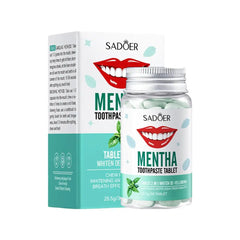 Mint Solid Toothpaste Tablets – Freshen Breath, Remove Stains, Whitening, Charcoal & Multi-Flavor Oral Care