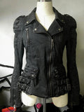 Spring Retro Faux Fur Coat for Women – Vintage 2000s Harajuku Gothic Punk Jean Parka thumbnail 6