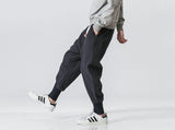 Men’s Cotton Linen Harem Pants – Baggy Streetwear Joggers with Elastic Waist thumbnail 16