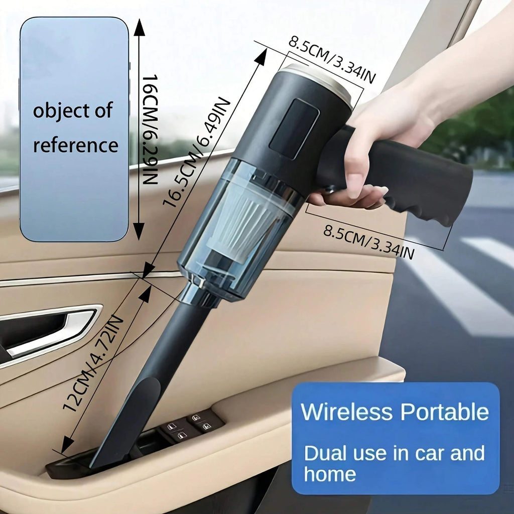 3-in-1 USB Rechargeable Car & Home Vacuum Cleaner – Suction and Blowing Function, Portable Design