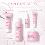 LAIKOU Sakura 5 Piece Skin Care Set Moisturizing Brightening Fine Line Reducing Facial Kit thumbnail 5
