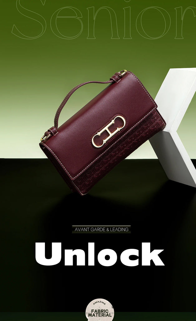 CH Letter Print Crossbody Bag – Elegant Compact Women’s Satchel Handbag