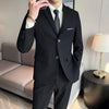 Men’s 3-Piece Business Casual Suit Set – Blazer, Vest & Pants | British Style Slim Fit Formal Wear