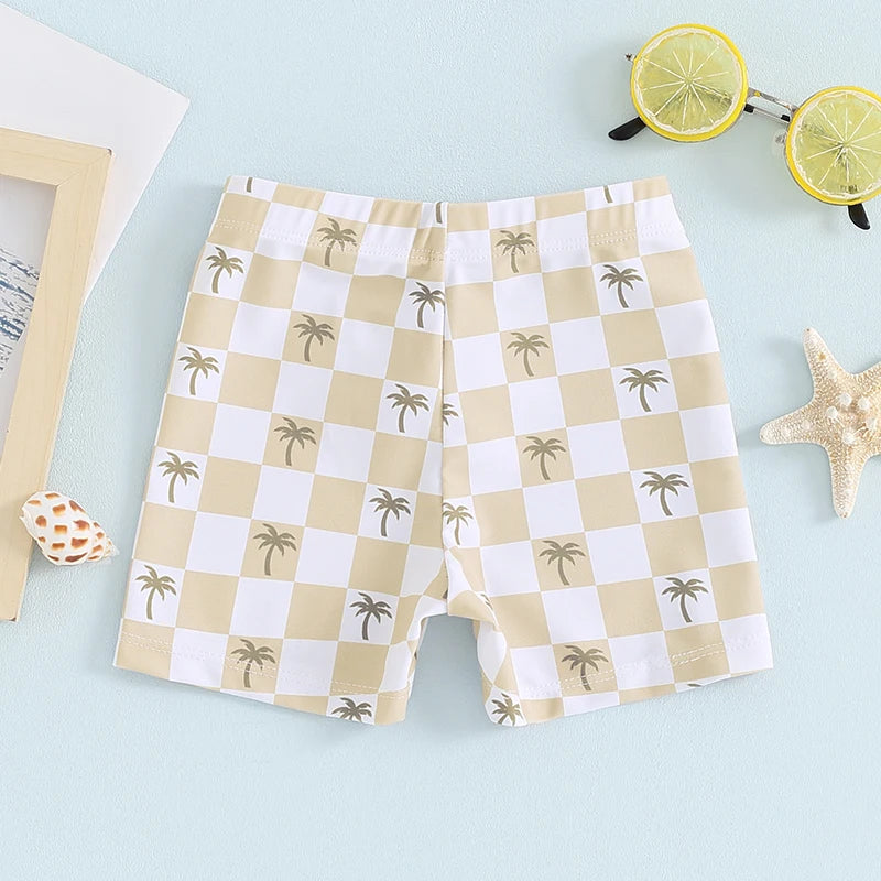 Blotona Boys Swim Trunks – Dinosaur, Plaid & Turtle Print Toddler Board Shorts