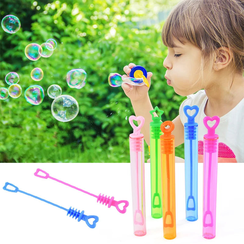 10-50pcs Colorful Heart Bubble Soap Bottles with Wands – Kids Party Favors & Wedding Gifts