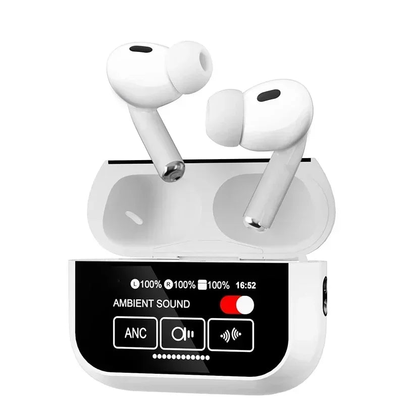 AI Language Translator Earbuds with Screen – 144 Languages | Real-Time Translation, Noise Cancelling, Waterproof Bluetooth Earphones