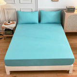 Kuup 3-Piece Solid Colour Queen Bedding Set – Polyester Fitted Sheet & Pillowcases with Elastic Band thumbnail 29