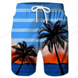 Kids 3D Coconut Tree Surfing Board Shorts – Boys & Girls Beach Swim Trunks thumbnail 8