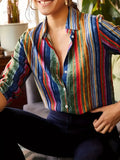 Women’s Floral Slim-Fit Long Sleeve Blouse – Soft Silk Blend Spring/Summer Shirt thumbnail 12