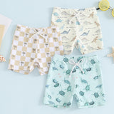 Blotona Boys Swim Trunks – Dinosaur, Plaid & Turtle Print Toddler Board Shorts thumbnail 8