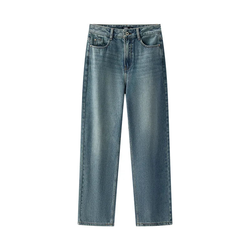 Semir Women’s Vintage Wide-Leg Jeans 2025 Spring Soft Cotton Denim Trousers