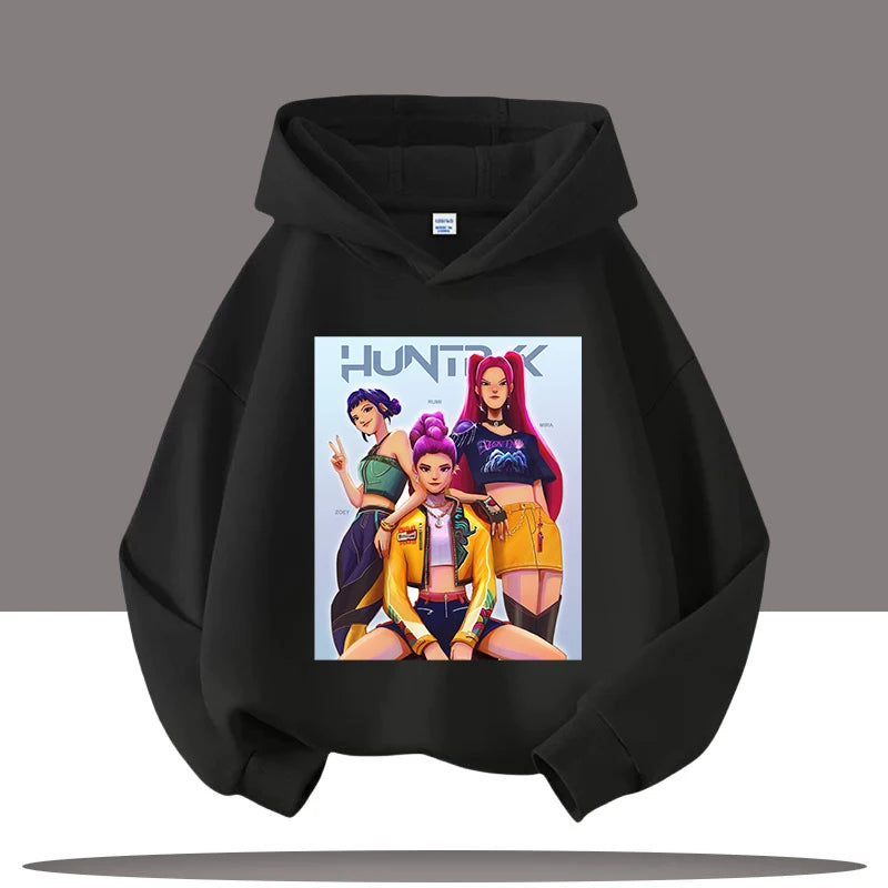 K-pop Demon Hunters Hoodie for Kids – Boys & Girls Fashion Pullover with Saja Print