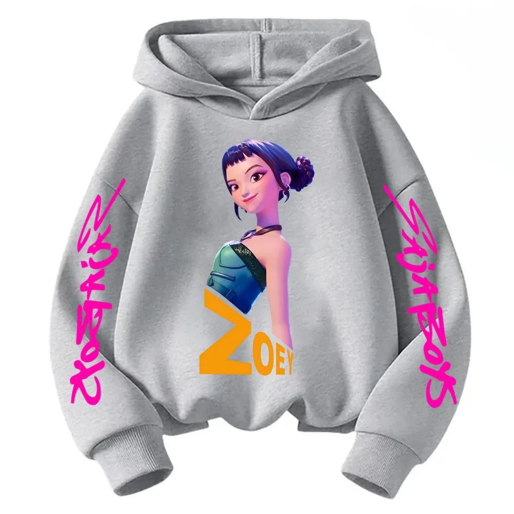 New Fashion Kpop Devil Hunter ZOEY Hoodie for Children – Cute Harajuku Unisex Sportswear