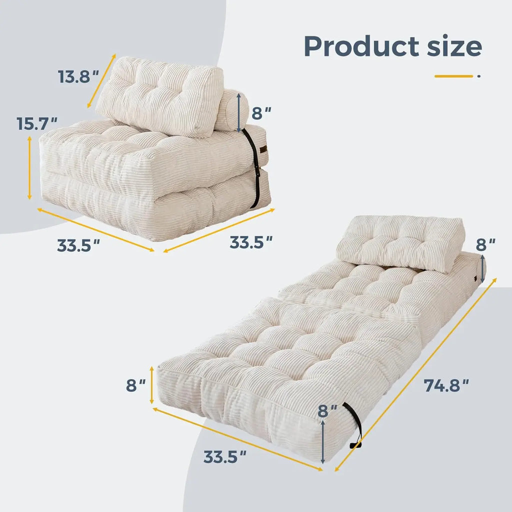 Vacuum Compression Foldable Fabric Sofa Bed – Nordic Modular Corner Couch