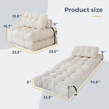 Vacuum Compression Foldable Fabric Sofa Bed – Nordic Modular Corner Couch thumbnail 4