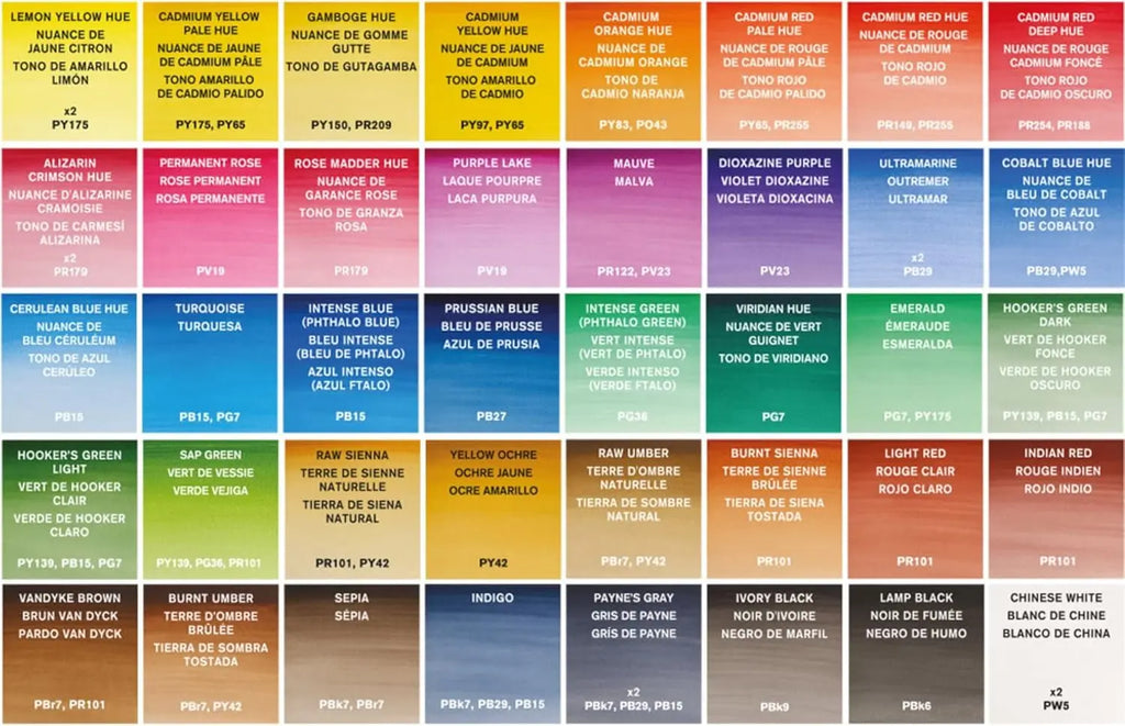 Winsor & Newton Cotman Watercolor Paint Set Studio 45 Half Pans with Brush and Palette Portable Artist Kit