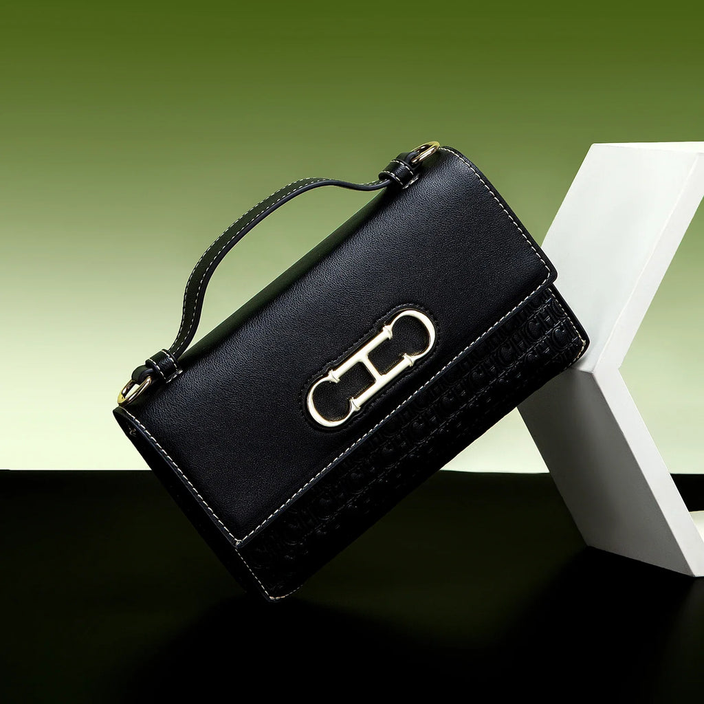 CH Letter Print Crossbody Bag – Elegant Compact Women’s Satchel Handbag