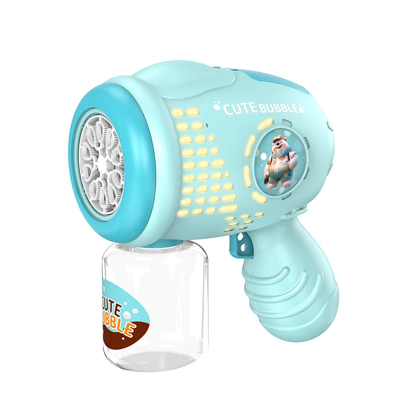 Porous Astronaut Electric Bubble Gun for Kids – Automatic Bubble Machine with Light, Summer Outdoor Party Toy