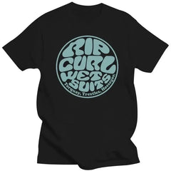 Men's Rip Curl Vintage Print Short Sleeve T-Shirt – 100% Cotton, Casual Streetwear Tee