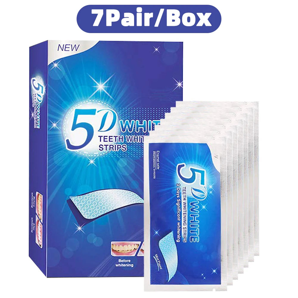 VACLAV 5D Teeth Whitening Strips Kit – 7/14/21/28 Pairs – Home Use Whitening for Coffee & Smoking Stains