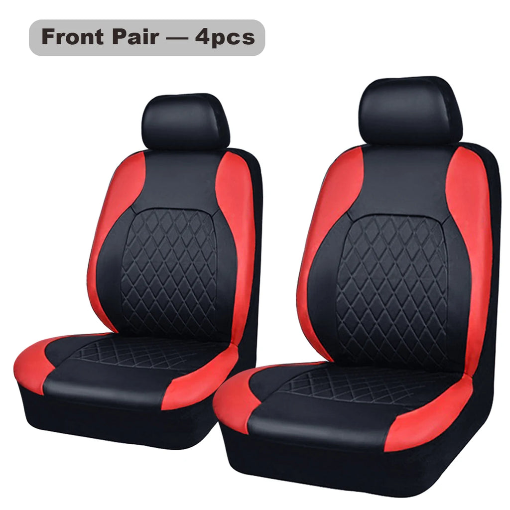 All Season Quilted PU Leather Car Seat Cover Set – Full Surround Waterproof Universal Fit for Sedan, SUV & Pick-Up Truck