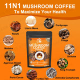 Mushroom Coffee With 11 Superfood Mushrooms including Lion's Mane, Reishi, Chaga, Cordyceps For Energy, Focus, Memory & Immunity thumbnail 4