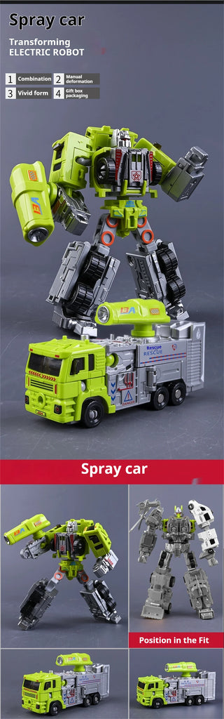 Transformation Toy Robot 6-in-1 Rescue Team Combined Alloy Robot – Birthday Gift