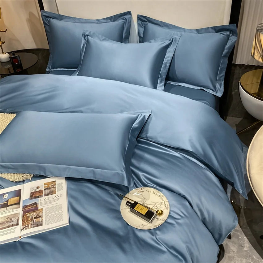 Luxury 100% Egyptian Cotton Bedding Set – Duvet Cover & Pillowcases, Soft Bed Linen for Double, Queen, King Size Beds